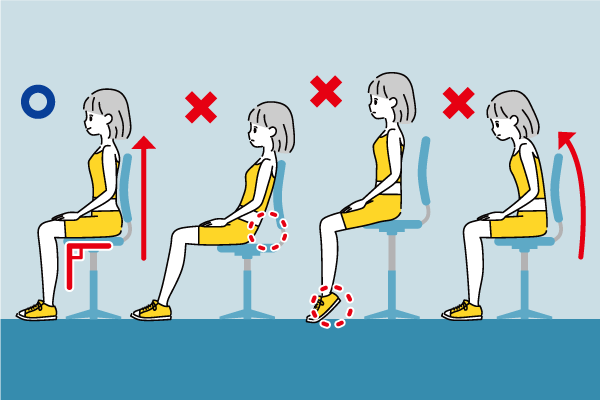 正しい姿勢と悪い姿勢